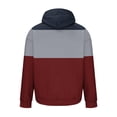 thumbnail image 3 of qelini Casual Hoodies for Men Drop Shoulder Long Sleeve Pullover Colorblock Drawstring Hooded Sweatshirts Casual Tops, 3 of 4