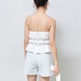 thumbnail image 4 of Gupgi Women Ruched Tube Tops Summer Fashion Sleeveless Off Shoulder Solid Color Tie Up Vest, 4 of 7