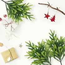 Nilvkv 2PCS Artificial Needles Branches Christmas Stems Green Plants Fake Sprigs Faux Leaves Picks Crafts Sprays for Xmas Tree DIY Wreaths, Christmas