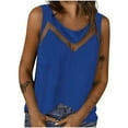 thumbnail image 2 of Xdegoge Tank Tops for Women Sleeveless Lace Tee Shirts V Neck Summer Tops Fashion Tunic Shirts Loose Fit Dressy Casual Blouses Y2K Going Out Tops Camisetas De Mujer, 2 of 7