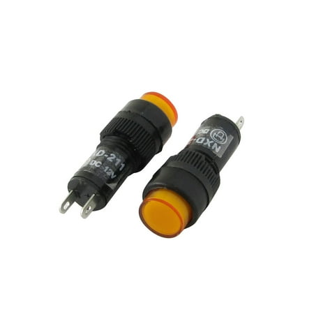 10pcs 10mm Neon Indicator Pilot Signal Light Lamp DC12V Yellow