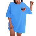 thumbnail image 4 of Camiseta de Cuello Redondo Impresa Delantera Y Trasera Del Día de la Independencia de las Mujeres, Tops Cortos Casuales para las Mujeres, 4 of 5