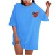 thumbnail image 4 of Camiseta de Cuello Redondo Impresa Delantera Y Trasera Del Día de la Independencia de las Mujeres, Tops Cortos Casuales para las Mujeres, 4 of 5
