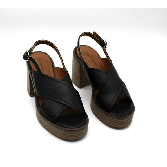 Lucky Brand Women's Delmie Slingback Stacked Platform Sandals Women's(size 5.5)