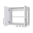 thumbnail image 3 of Engineered Wood Cabinet | Three Broom Hangers and Doors | Suitable for Indoor Cleaning Item Storage, 3 of 3