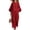 Red, variant on Women's 2 Piece Summer Outfits Solid Color Oversized 3/4 Sleeve Tops Wide Leg Pants Set