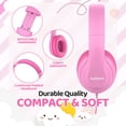 thumbnail image 3 of Auriculares con cable JoySpark Kids con límite de volumen de 85 dB, color rosa, 3 of 7