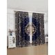 thumbnail image 1 of 2pcs/Set Bohemian Art Traditional Farmhouse Moroccan Geometry Digital Printed Curtains With Rod Pocket, For Living Room Home Decoration, 1 of 5