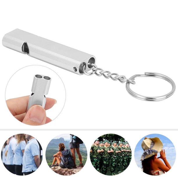 Bnineteenteam 5pcs silbatos de Emergencia, silbidos de Supervivencia de aleación de Aluminio con Llavero para Salvar Vidas, Senderismo, Camping (10 * 8 * 2cm-银色) Ecomeon no