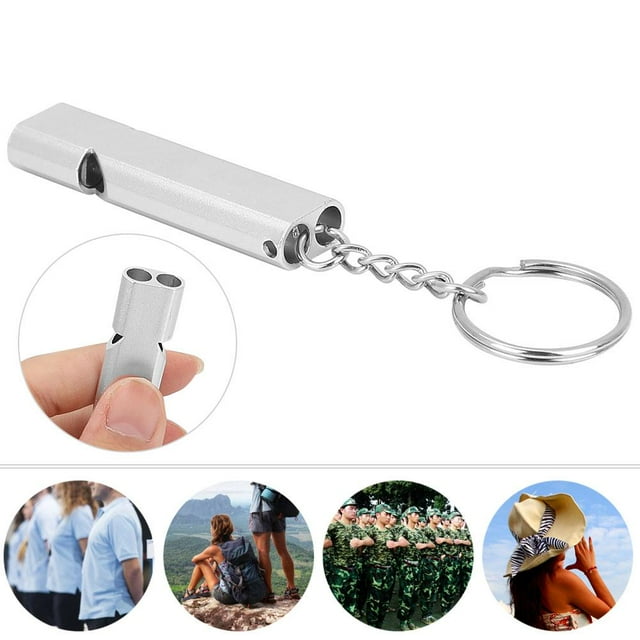 Bnineteenteam 5pcs Silbatos de Emergencia Silbidos de Supervivencia de Aleación de Aluminio con Llavero Octpeak