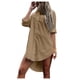 thumbnail image 1 of Blusa larga con estampado, cuello en V y mangas largas para mujer - Top informal, 1 of 8