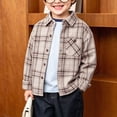 thumbnail image 2 of 3-4T Toddler Boy Button Up Dress Shirt Button Up Shirt Boys Long Sleeve Plaid Shirt Uniform Shirt for 1-10 Little Boys, 2 of 6