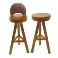 thumbnail image 1 of 2pcs 1:12 Mini House Decorations Living Room High Chair Model Wood Color, 1 of 8