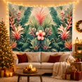 thumbnail image 3 of Tropical Hibiscus and Leaves Tapestry Wall Hanging, 3 of 6