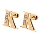 thumbnail image 1 of Aretes Mujer LuckyLy, Inicial Letra A, Acero Inoxidable con Oro 18k y Zirconia Cúbica, Modelo Tina dorado UNITALLA, 1 of 7