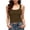 Army Green, variant on SwiftWear Women's Trendy Cropped Tank Top with Built-in Bra & Shoulder Buttons Sleeveless Cami Casual Going Out Tops