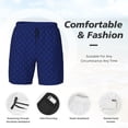 thumbnail image 3 of Yiaed Navy Blue Print Mens Swim Trunks Bathing Suit Compression Liner Beach Swim Shorts Swimwear Quick Dry Zipper Pocket No-Chafing Board Short-Large, 3 of 6
