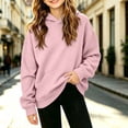 thumbnail image 4 of Girls Waffle Knit Hoodie with Pocket Trendy Loose Fit Casual Long Sleeve Kids Pullover Sweatshirt Fall Clothes Pink 5T, 4 of 7