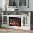thumbnail image 2 of BELLEZE 58" TV Stand with 23" Electric Fireplace, Fireplace TV Console for TVs up to 65", Home Entertainment Center with Storage Cabinet and Adjustable Shelves - Astorga (White), 2 of 7