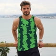 thumbnail image 6 of Logiee Green Stripes Of Watermelon Print Men's Workout Tank Top,Quick Dry Workout Tank Top,Gym Muscle Tee,Fitness Bodybuilding Sleeveless T Shirt-Medium, 6 of 7