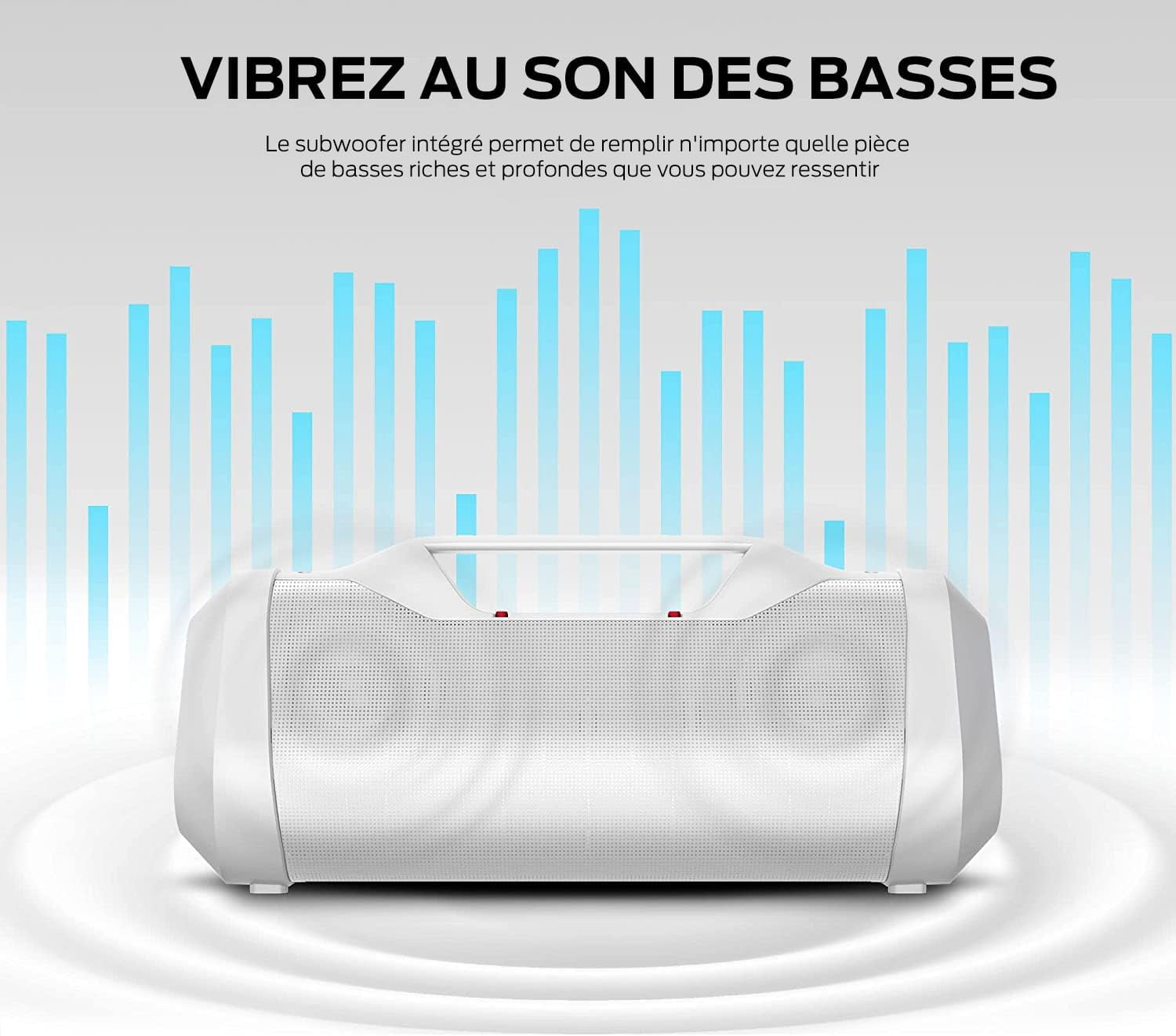 Monster Blaster 3.0 Portable Speaker, 120W Wireless Bluetooth Speaker, IPX5 Rechargeable Waterproof, Charge Out & Aux Input