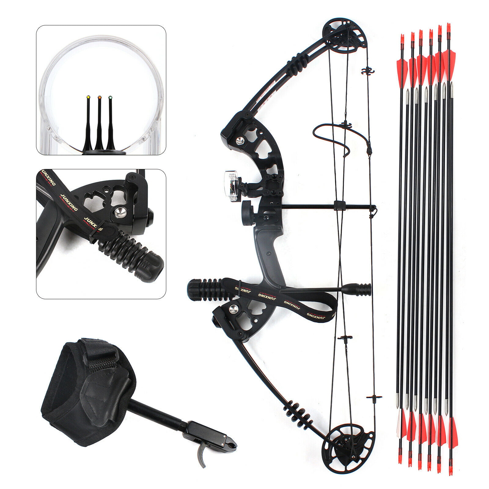 Youth Compound Bow with Accessories and Aluminium Arrows 