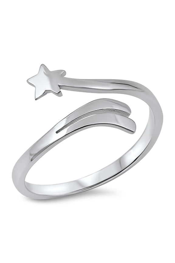 Open Shooting Star Wholesale Ring .925 Sterling Silver Band Jewelry Female Male Unisex Size 8