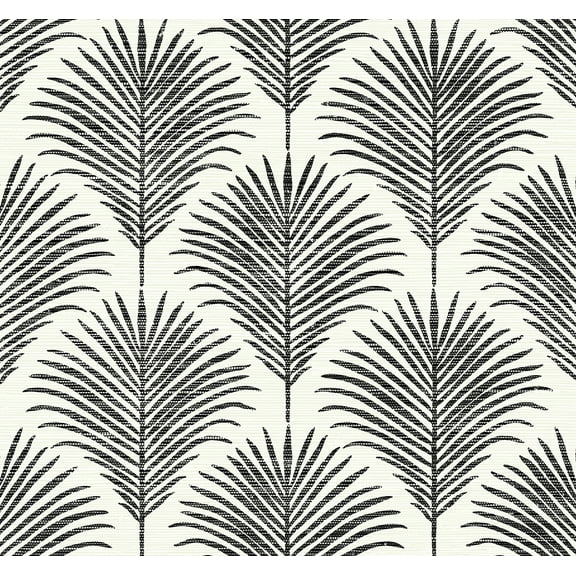 NextWall Inkwell & Off-White Grassland Palm Peel and Stick Wallpaper