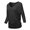 STU003_BLACK, variant on SSOULM Women's 3/4 Sleeve V-Neck Draped Dolman Top (S-3XL)