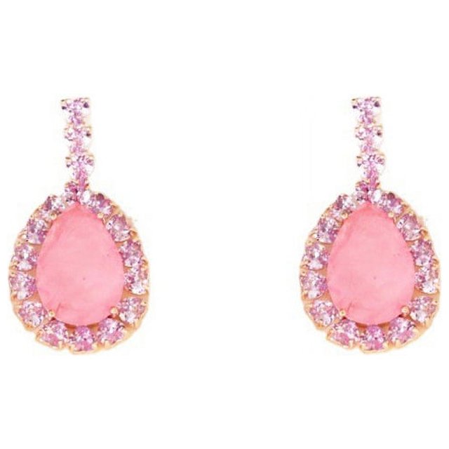 Pendientes de gota de agua de color rosa de la industria pesada de lujo ligero amor circón con incrustaciones de patrón de color dulce atmósfera S925 pendientes de aguja de plata