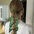 thumbnail image 5 of St. Patrick's Day Hair Scarf Scrunchie Green Shamrock Elastic Hair Scrunchies for Women Ponytail Holder Hair Accessories, 5 of 6