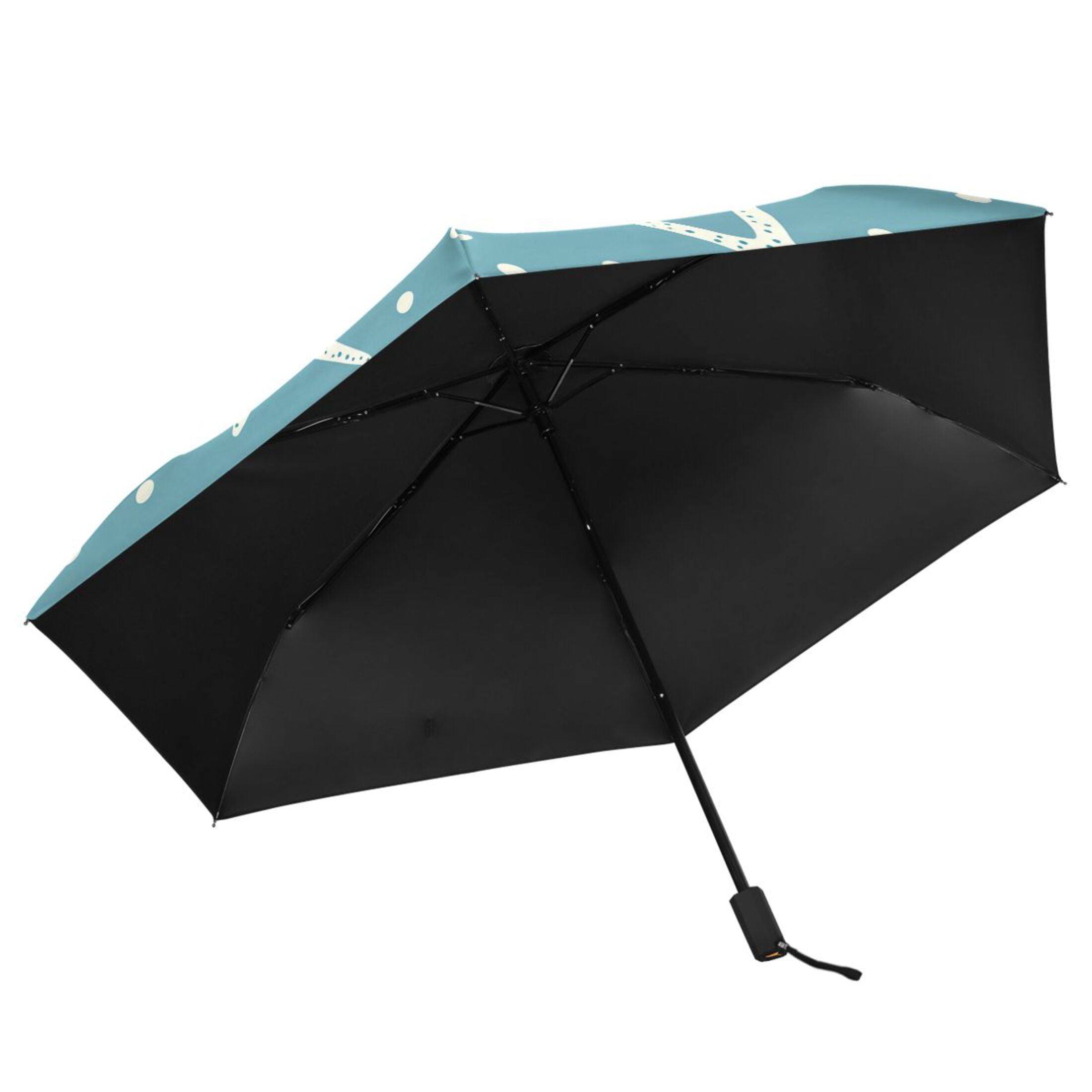 ALAZA Starfish Polka Dot UPF 50+ Compact Folding Umbrella for Rain Travel Umbrella Packable