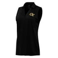 thumbnail image 2 of Women's Antigua Heather Black Georgia Tech Yellow Jackets Layout Sleeveless V-Neck Polo, 2 of 3