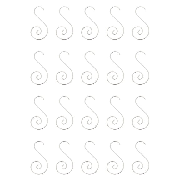 20 Pcs Stainless Steel Christmas Ornament Hooks,Christmas Ornament Hangers,1.89 inch Metal Wire Ornaments Hooks,S Hooks Christmas Tree Ornament Hangers Hooks for Xmas Tree Decorations,Silver
