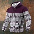 thumbnail image 2 of oqasdz Men's Sweatshirts Hooded Striped Stylish Print Hooded Pullover with Pocket Long Sleeve Loose Top Durable Soft Casual Dailywear, 2 of 3