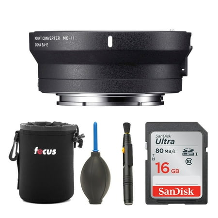 - Sigma MC-11 Lens Mount Converter (Canon EF to Sony E-Mount) with SD Card Bundle