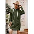 thumbnail image 5 of PRETTYGARDEN Women's Casual Pullover Sweatshirt Long Sleeve Split Hem Hoodie Dress with Kangaroo Pocket, 5 of 9