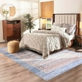 thumbnail image 6 of Jamfeel Boho Area Rugs for Living Room Low Pile Vintage Printed Carpet Washable Rug for Kitchen Bedroom Dining Room 6'x9' Blue, 6 of 7