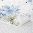 thumbnail image 5 of Erosebridal Winter Snowman Twin Quilt Set, Christmas Tree Twin Coverlet Set, White Blue, 2-Piece, 1 Bedspread and 1 Pillowcase, 5 of 7