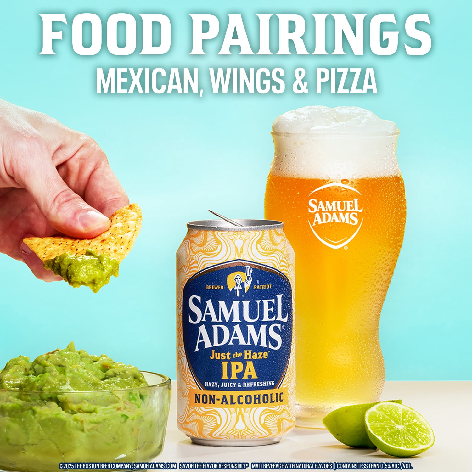 Samuel Adams Just The Haze Non-Alcoholic IPA Craft Beer, Alcohol Free, 6 pk, 12 fl oz Cans