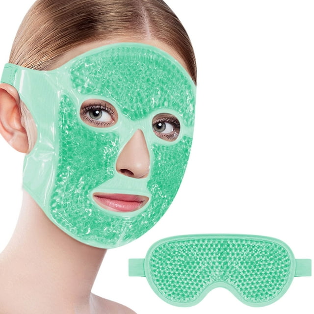 FcBaudy Bloc Réfrigérant Visage Froid Yeux et Masques Réduire Houppette Cernes Réutilisables Gel Froid Chaud Masque Visage Yeux Convient aux Femmes SPA Facial Masque Visage Glacé pour Dormir60ml Masques et patch pour les Yeux