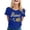Blue, variant on Women’s Braut Letter Print T-Shirt, Casual Crew Neck Short Sleeve Tee, Soft Loose Fit Bridal Top For Daily & Wedding Occasions Light Gray L