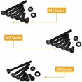 thumbnail image 4 of 1080PCS M2 M3 M4 Tornillos de cable con cabeza hexagonal de acero al carbono con surtido de tuercas (negro),, 4 of 5