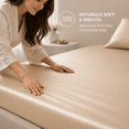 thumbnail image 3 of 100% Mulberry Silk Fitted Sheet with Deep Pocket Made in USA, Real 22 Momme Silk Bed Sheets, 6A Grade Pure Silk, Hypoallergenic&nbsp;, 3 of 8