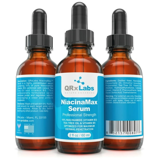 NiacinaMax Serum with 10 Niacinamide, Tea Tree Oil, Calendula Extract