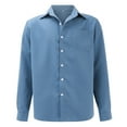 thumbnail image 5 of Wendoximz Mens Button Up Shirts Long Sleeve Mens Shirts Summer Men's Casual Fashion Solid Color Trend Loose Lapel Button Down Shirt, 5 of 8