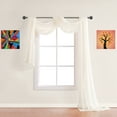 thumbnail image 2 of WARM HOME DESIGNS 24 Feet Long White Beige Sheer Window Scarf. These XXL Length Valance Scarves 56 X 288 Inches in Size. Works as Bed Canopy or for Any Decorative Project. AM Beige 288, 2 of 3