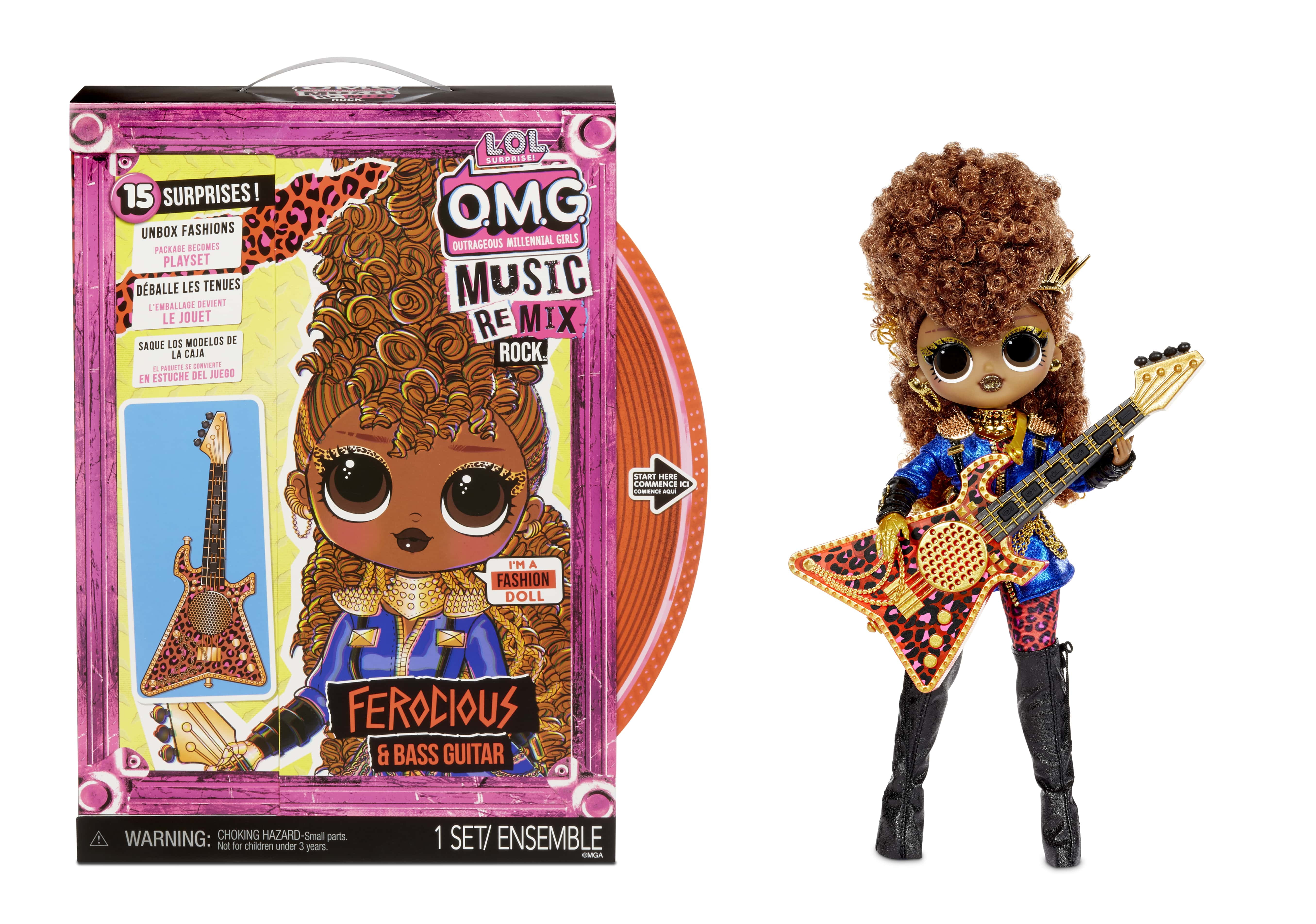 LOL Surprise OMG Remix Rock Ferocious Fashion Doll with 15 Surprises