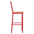 thumbnail image 4 of Linon Badden Commercial Grade Wood Seat Steel Frame Barstools Set of Two in Red, 4 of 19