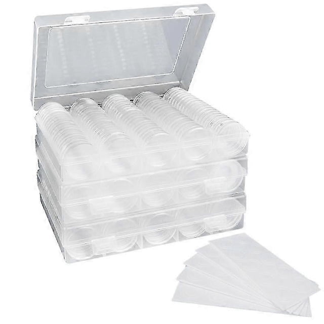 Coin Capsules 30mm Plastic Coin Holders, Coin Collection Supplies with Foam Protect Gasket(17/20/25